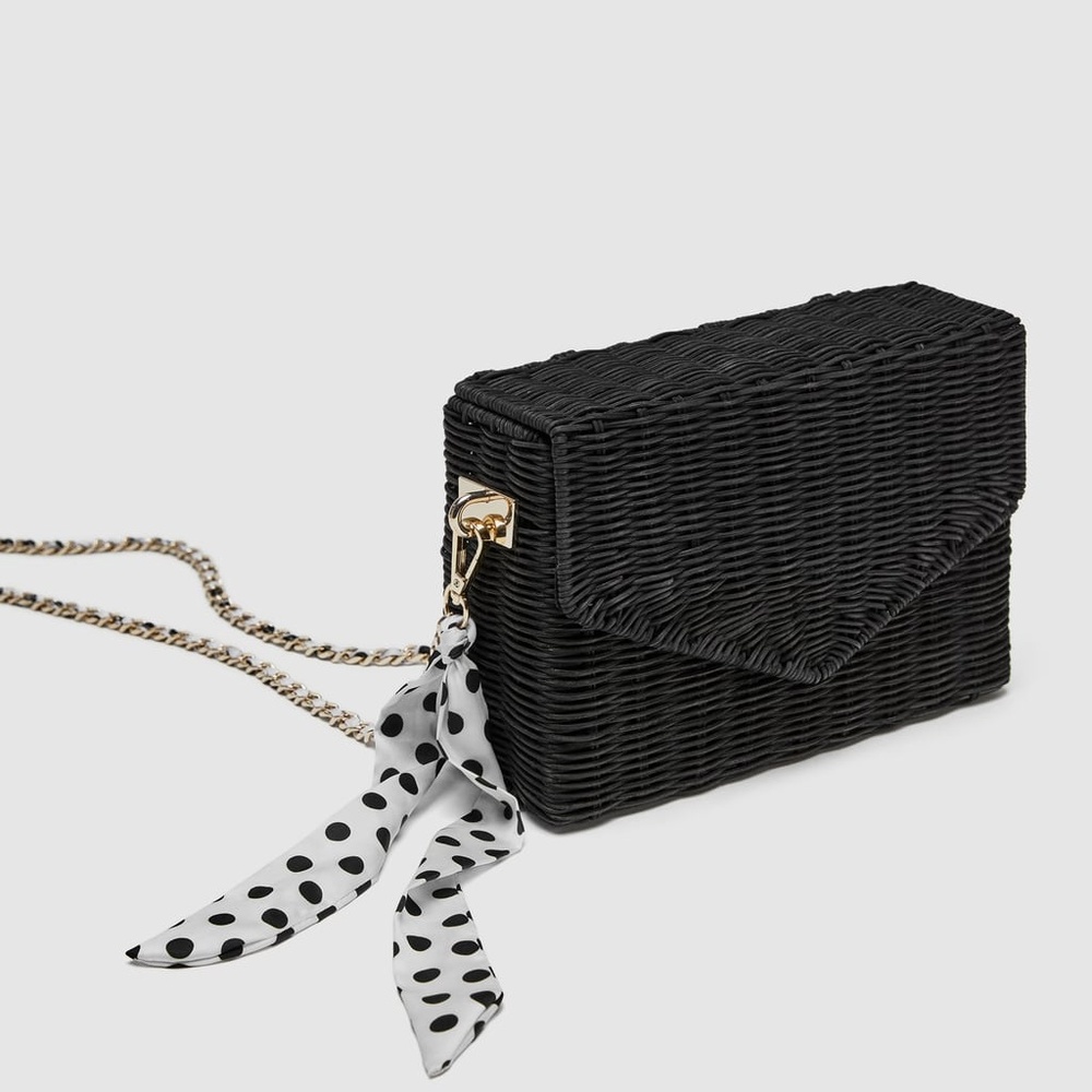 ZARA Raffia Cross-Body Bag